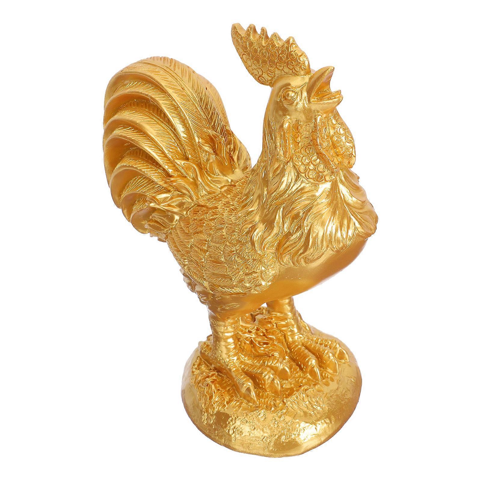 Desktop Easter Rooster Decorative Rooster Decor for 3Pcs Golden Pieces