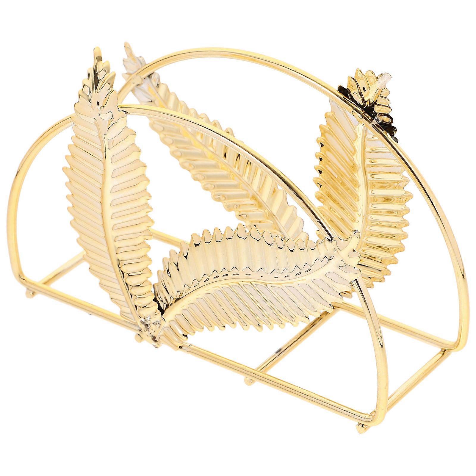 Modern Napkin Holder with Leaf Design for Storage Use 4Pcs Golden Iron