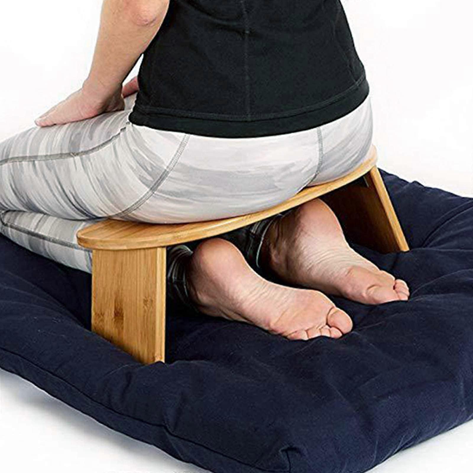 Meditation Bench Bamboo Folding Knee Seat Stool Ergonomic Natural Bamboo Esoteric Gifts