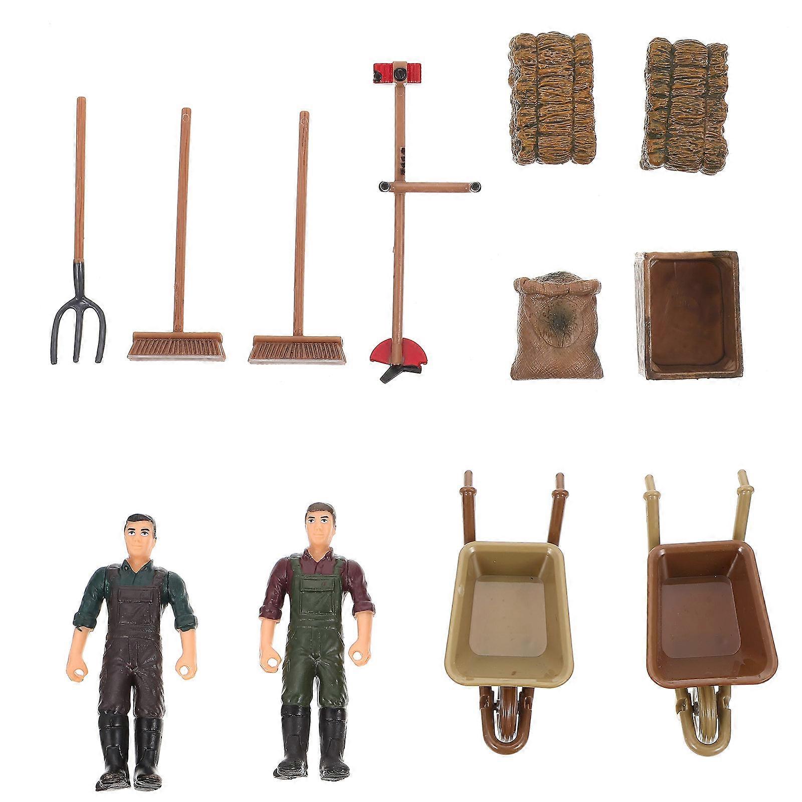 Farm Tools Model for Decoration Use 1Set Plastic Miniature Scene Toys