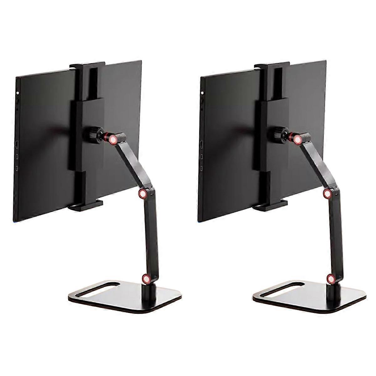 2X Portable Monitor Holder Tablet Stand Adjustable Portable Monitor Desktop Clamp Stand