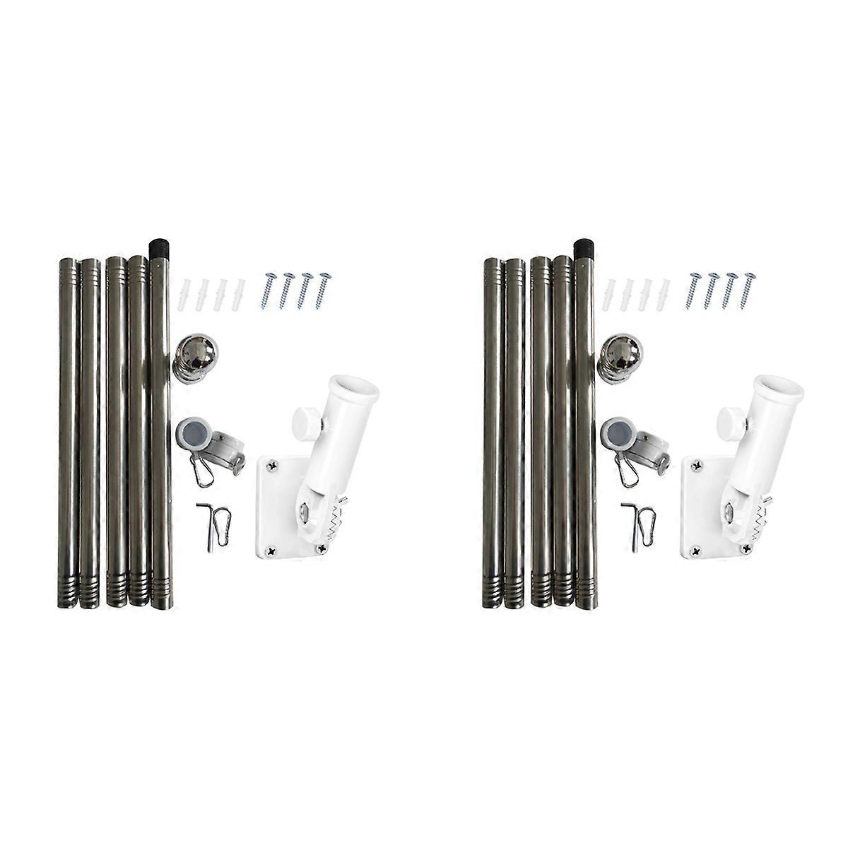6.4Ft Flag Pole+Adjustable Bracket for Garden for House
