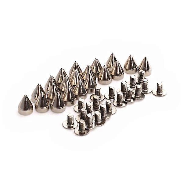 Cone Spikes Screwback Studs Metal DIY Craft Accessories 20Pcs Silver Set