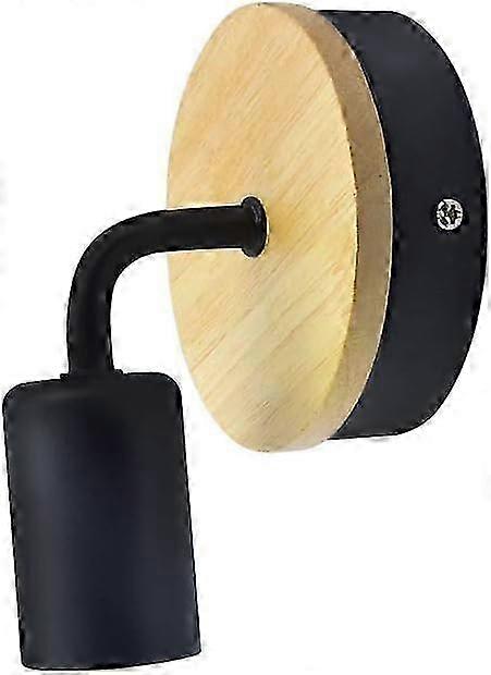 Rustic Solid Chassis Wooden Shelf Lamp, Vintage Wall Mount Lighting with E27 Socket for Night Reading and Makeup 26s