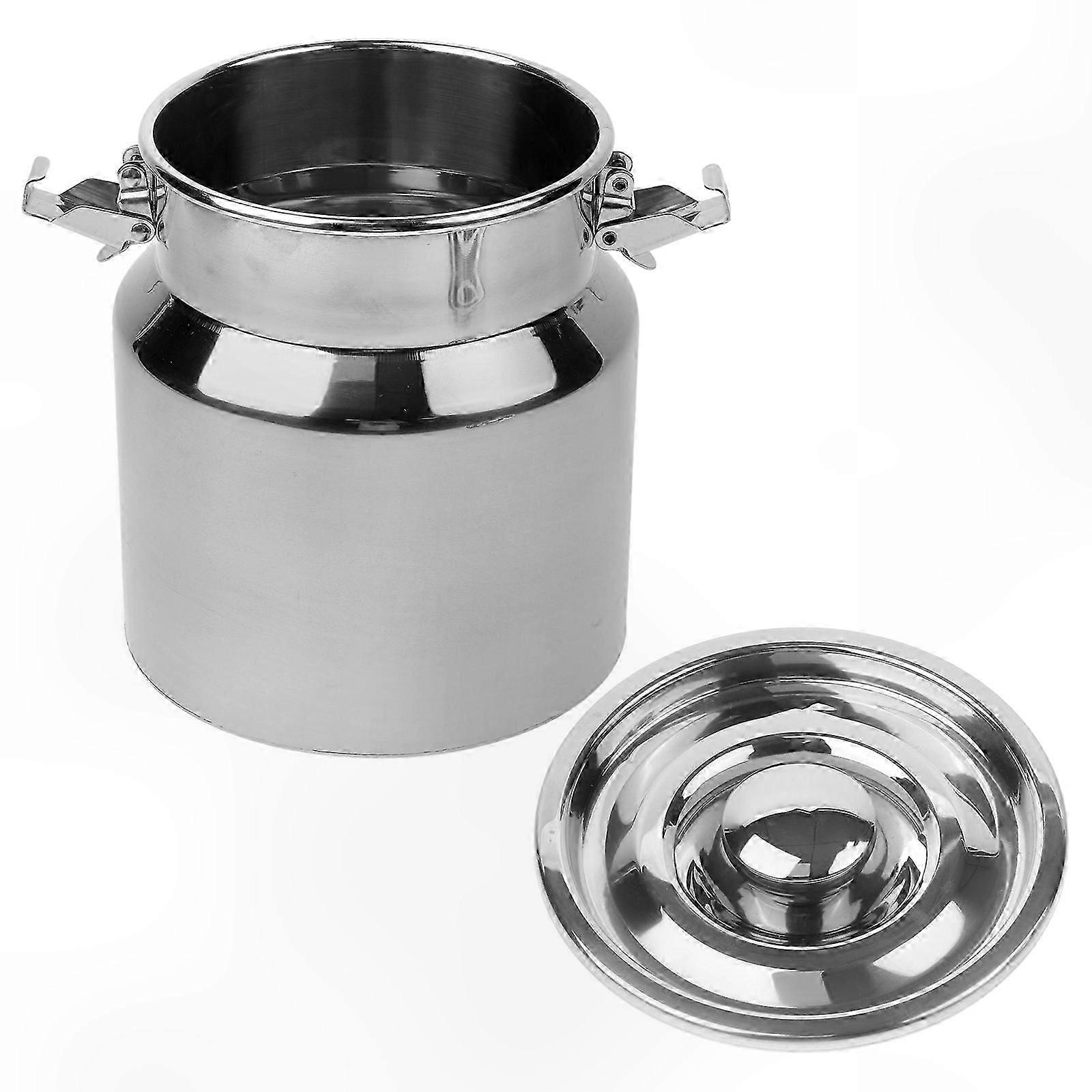 Stainless Steel Milk Can with Sealed Lid Large Capacity Raindrop Design Metal Milk Jug