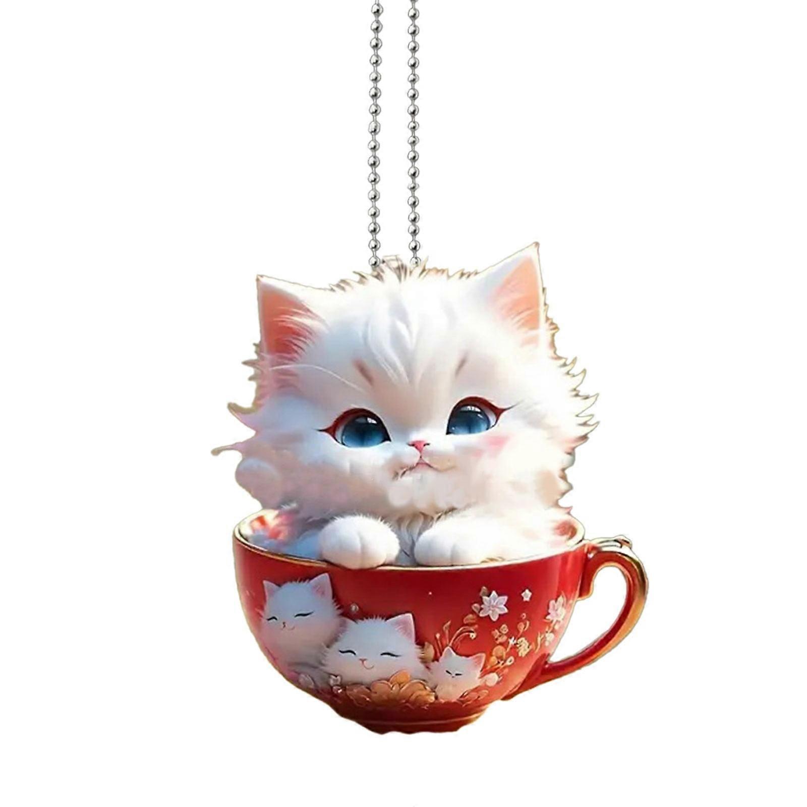 Durable Hanging Accessory Acrylic Christmas Ornament Pendant Rearview Mirror with Lanyard Easy to Hang Fade-Resistant