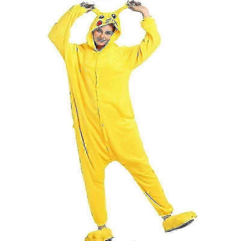 Herbst /Winter Flanell Erwachsene Onesie Jumpsuit Verdickter Stoff-Pikachu-2025