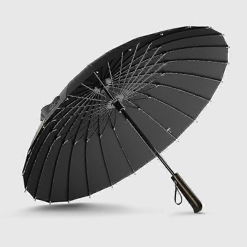 Sadevarjo 24 Vahva tuulenpitävä lasikuitukehys puinen pitkäkahvainen sateenvarjo! ZZ39