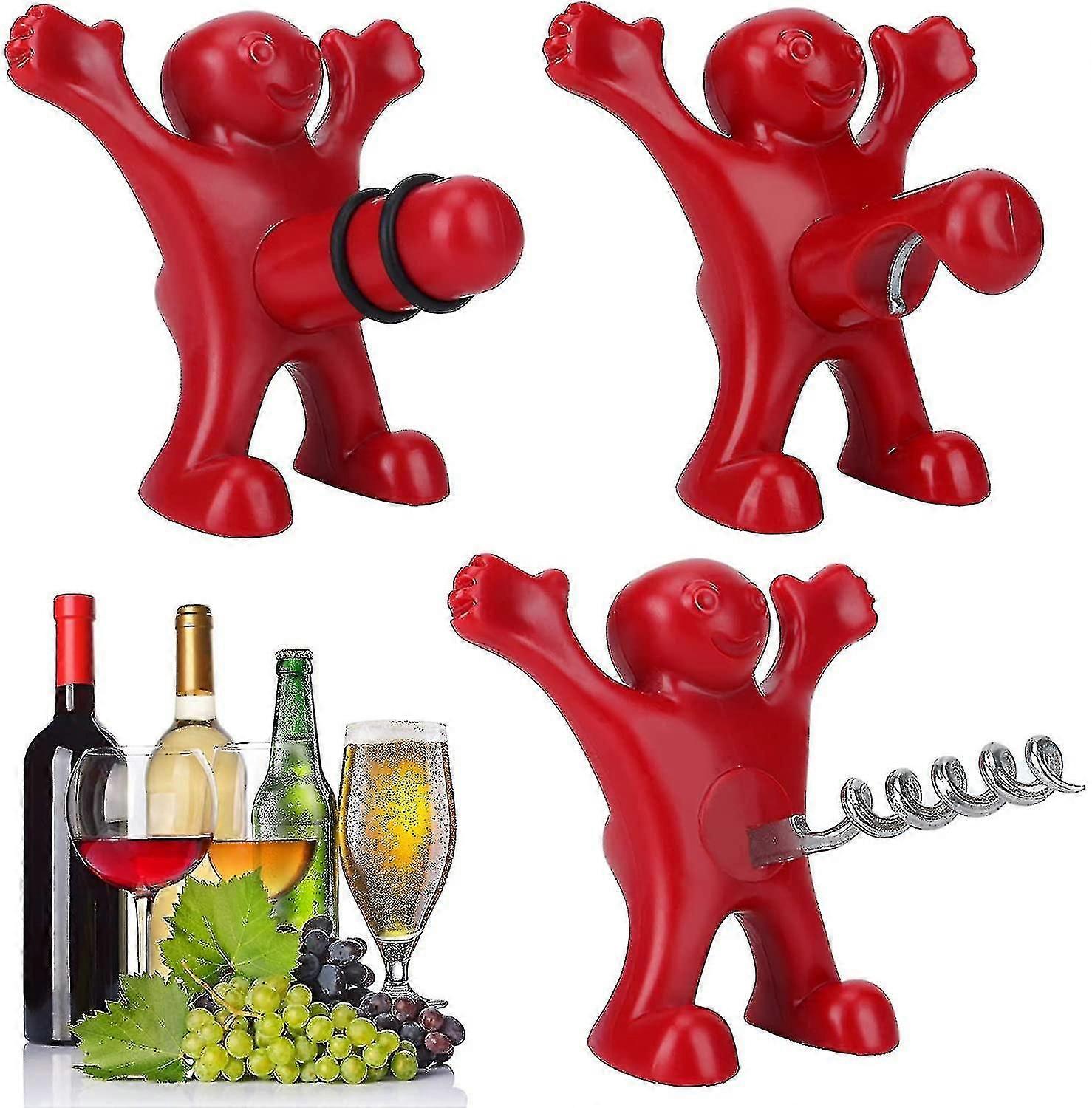 3 kpl pullonavausmies, Red Man Pullon avaaja Viinipullo Sper