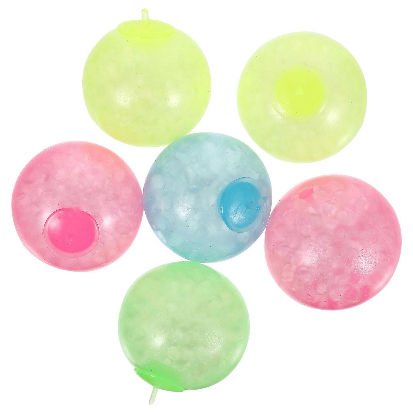 Glow Ball Toy Sticky Ball Toy for Stress Relief 6Pcs Assorted Color Tpr