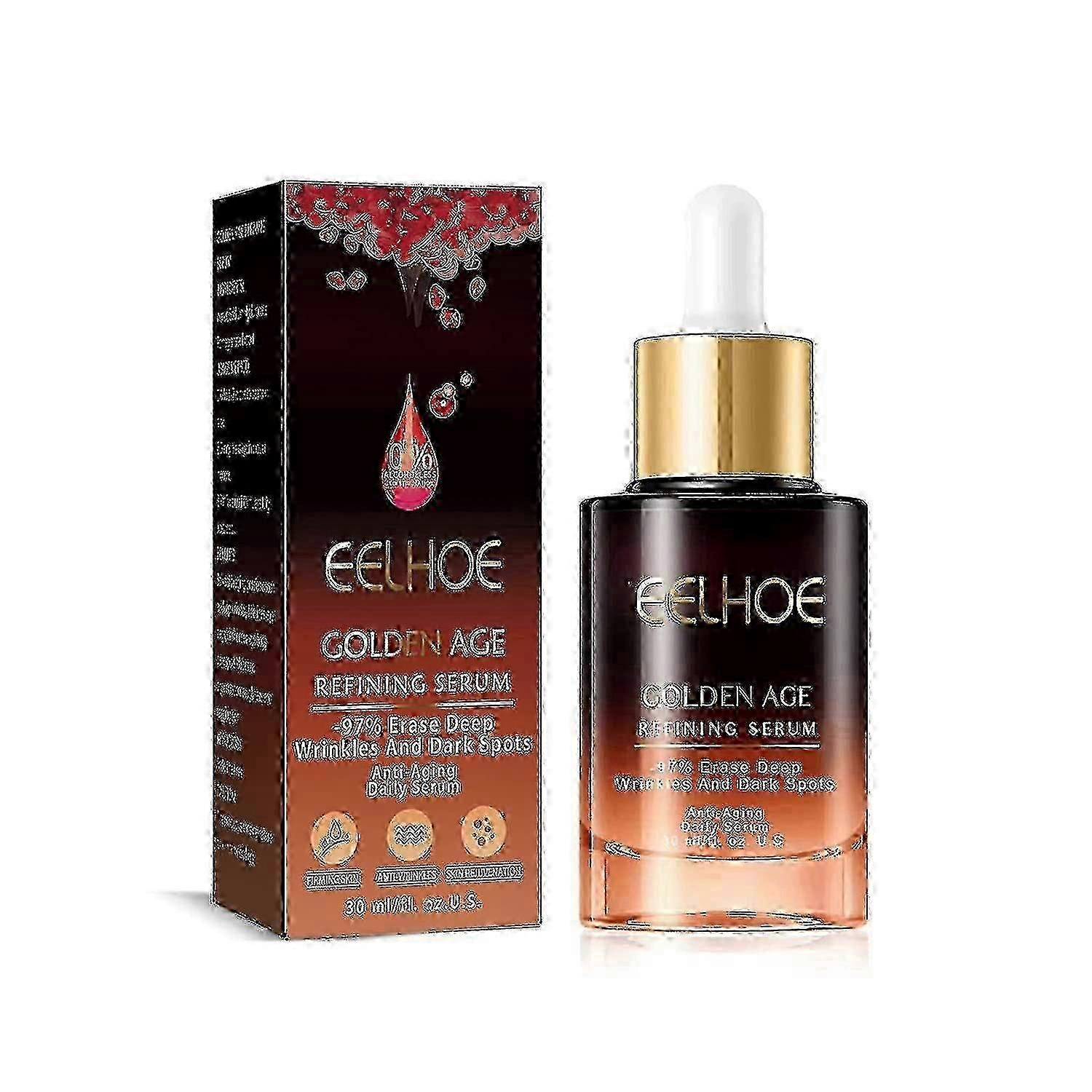 2023 Nytt Eelhoe Golden Age Refining Serum Anti-aging Dagligt Serum Med Granatäppleextrakt Natriumhyaluronat Raderar Djupa Rynkor Och Frysta Mörka Fläckar