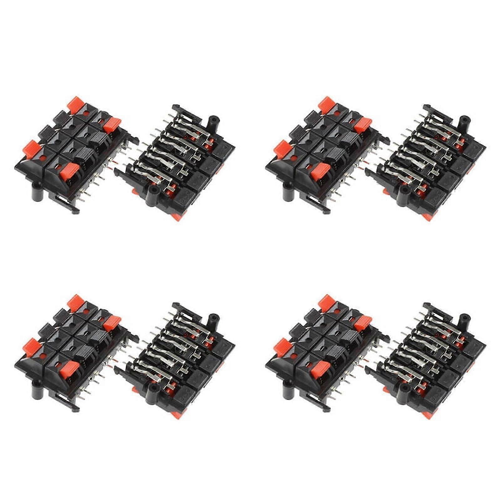 8Pcs 64x40x20mm 8 Positions Push in Jack Spring Load Speaker Terminals