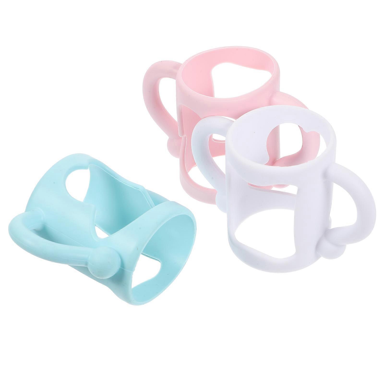 Feeding Bottles Handle for Baby Use 3Pcs Silicone Soft Handles Assorted