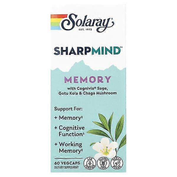 Solaray, SharpmindÃÂÃÂ¢ÃÂÃÂÃÂÃÂ¢ Memory with CogniviaÃÂÃÂÃÂÃÂ® Sage, Gotu Kola & Chaga Mushroom, 60 Vegcaps
