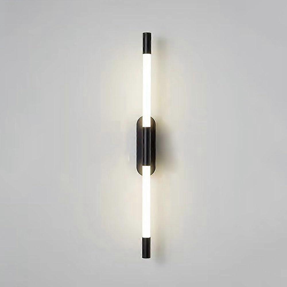 60CM Indoor Linear Long Strip Lamp Black Rotatable Vanity Light White Light 3 Color Modes Wall Mount