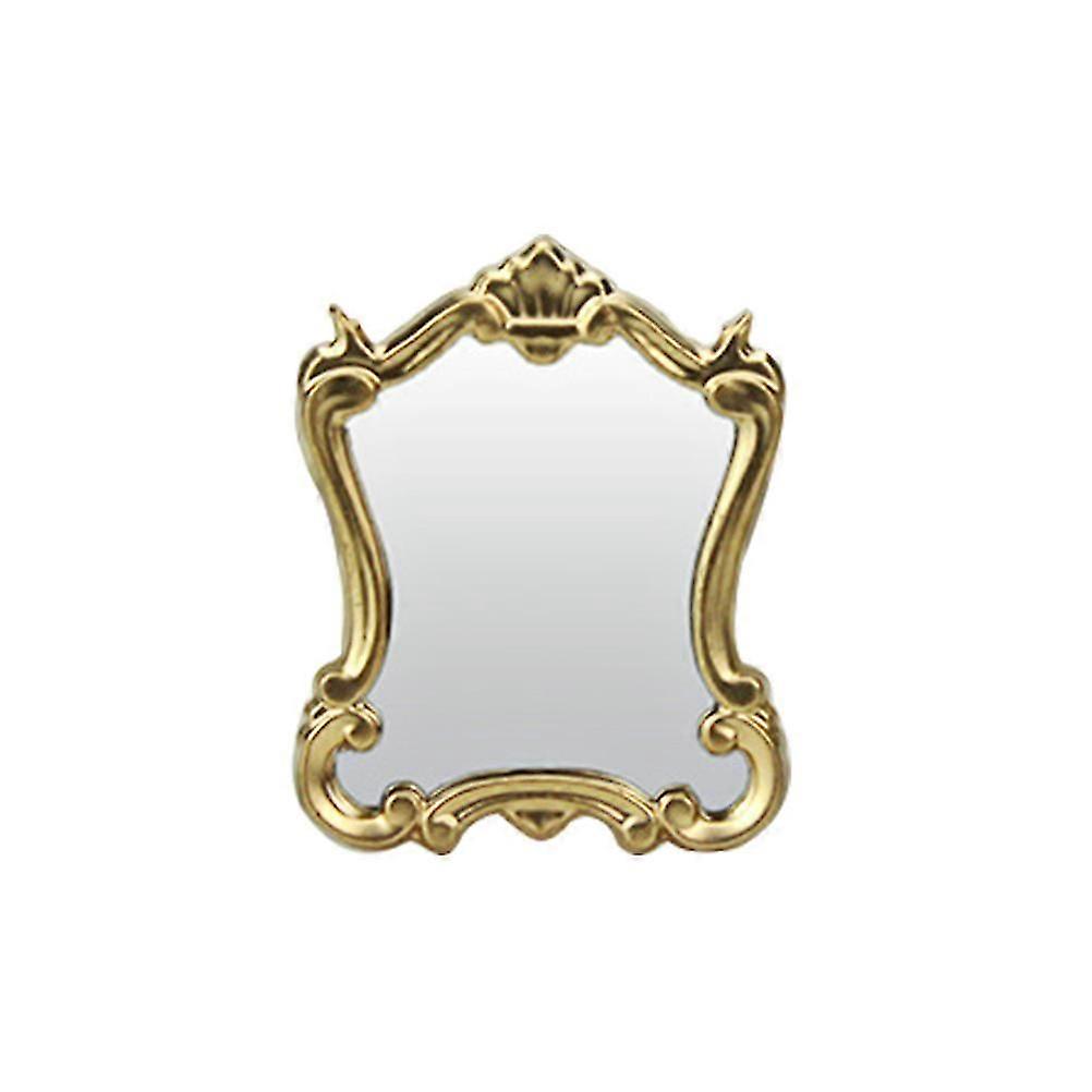 Miniature Mirror Model For Doll House Decor European Style Retro Design With Gold Finish, Smooth Surface For Diy Projects And Playtime Companion