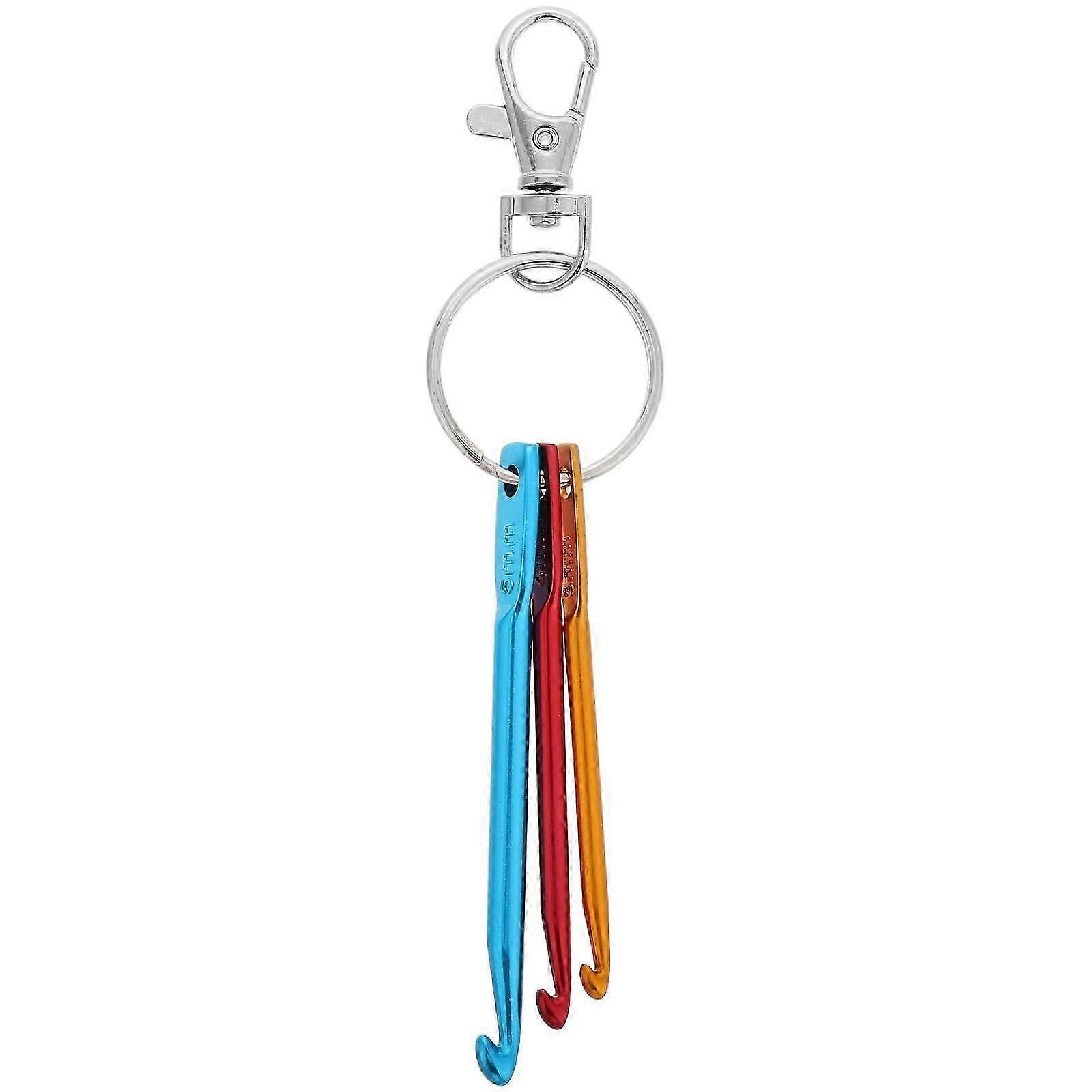 Mini Keychain Aluminum Crochet Hooks Knitting Needles With Swivel Hooks Mini Crochet Hooks With Keychain For Diy Weave Yarn