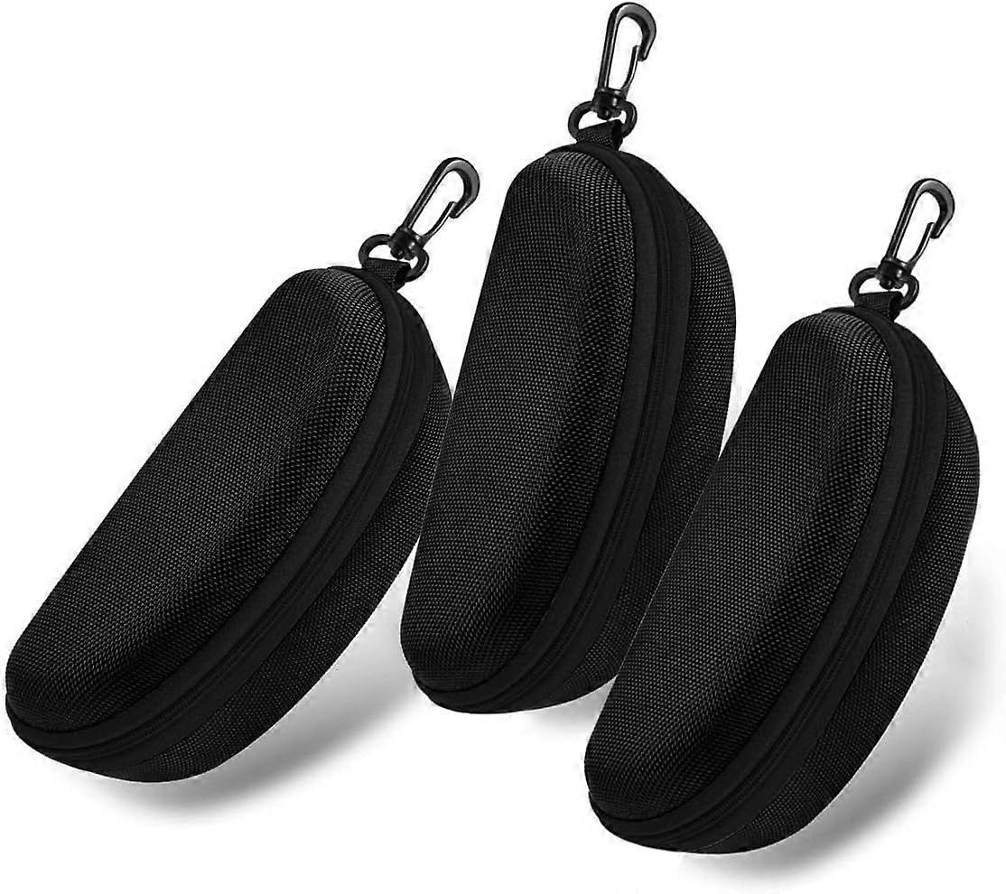 3pcs Zipper Hard Shell Sunglasses Case and Eyeglasses Case Portable Travel