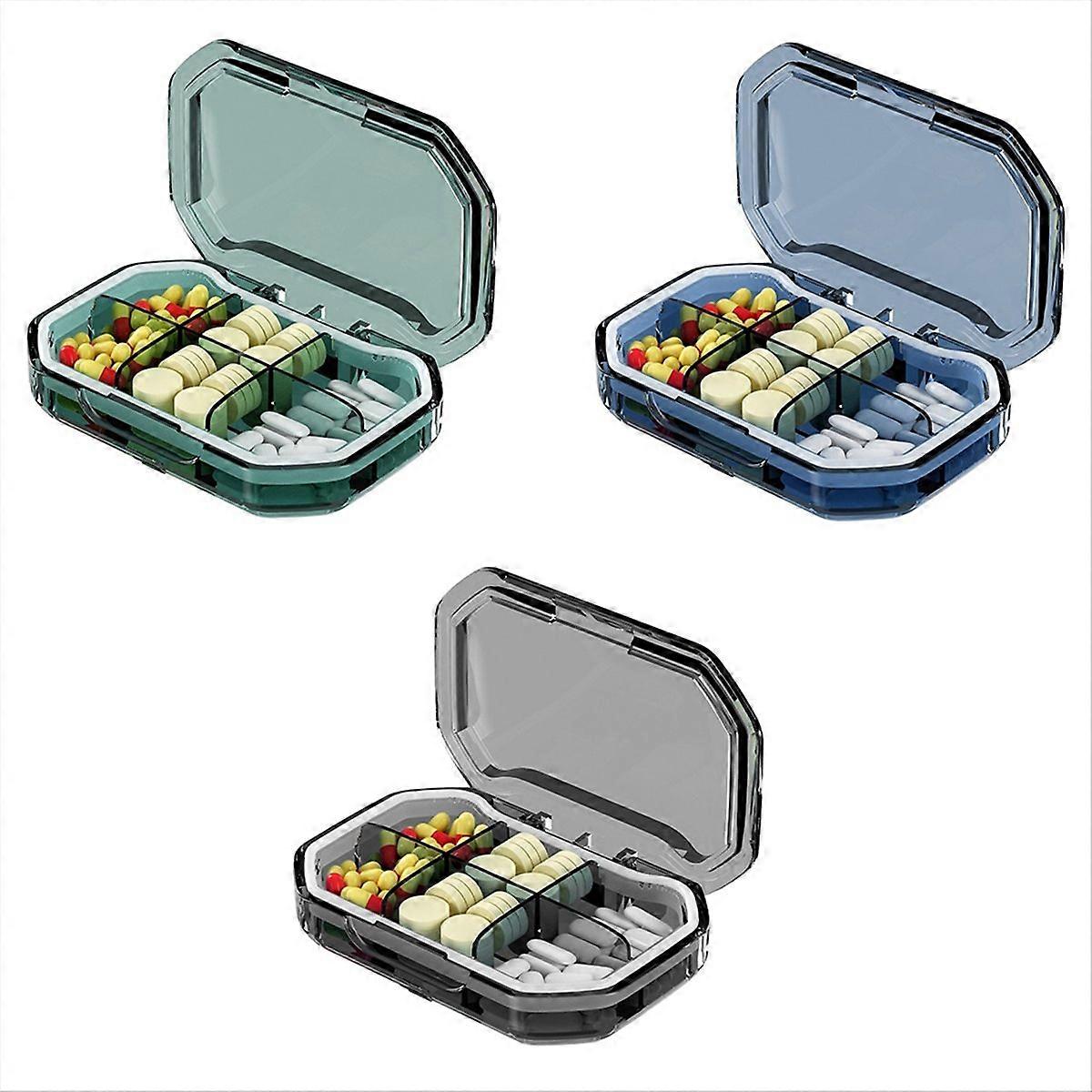 6 Grid Portable Medicine Box Large Capacity Sealed Transparent