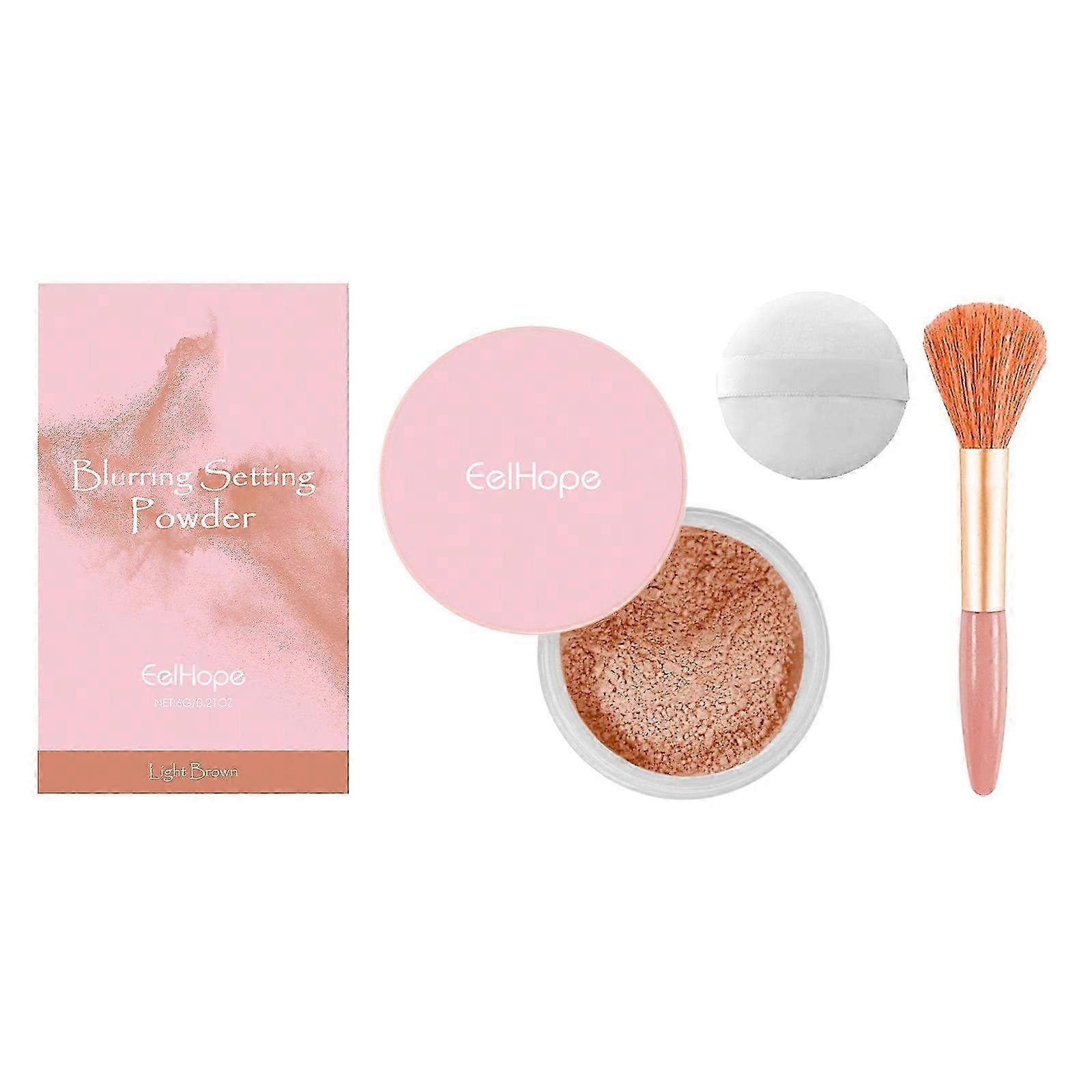 setting powder with brush (light brown)