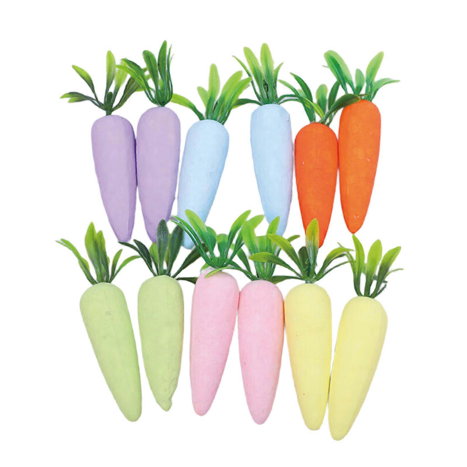 12Pcs Realistic Artificial Carrots Simulation Vegetables Basket Fillers for Kitchen Decoration Party Table Centerpieces Multicolor