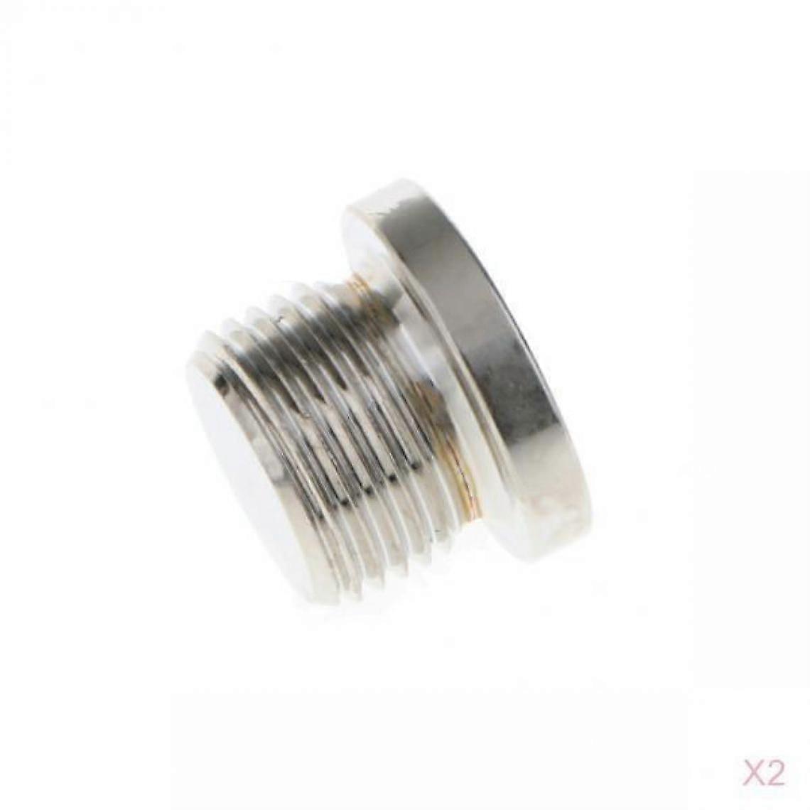 2x Electroplated Nickel Hex Plug for O2 Oxygen Sensor M18x1.5 Thread