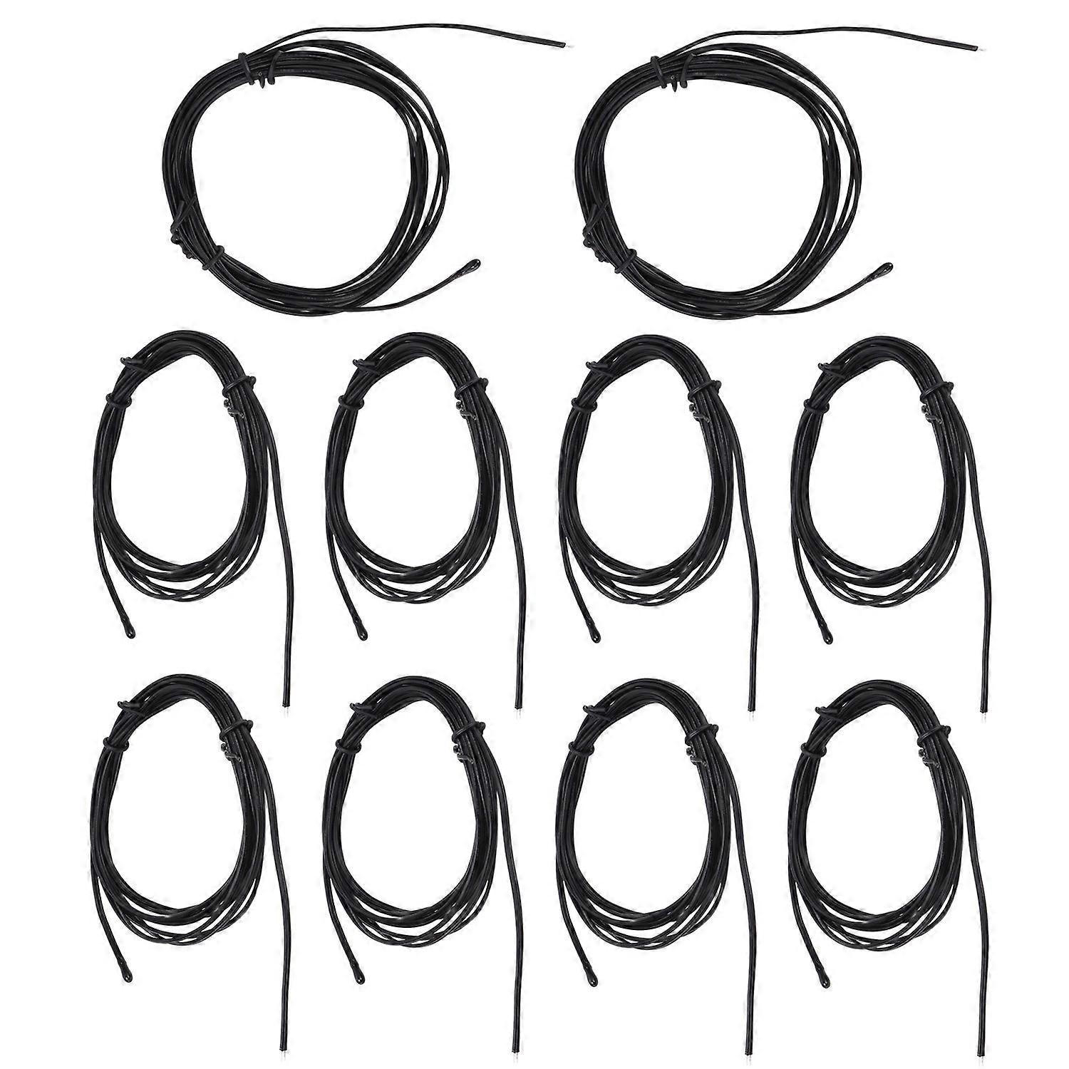 10Pcs NTC Thermistor Temperature Sensor Probe Drop Shaped Tip Epoxy Resin Connector 2meter10K B3435