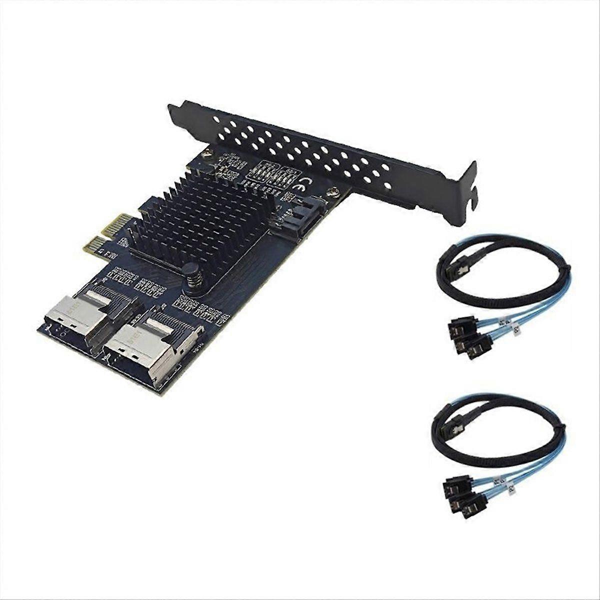 PCI-E 4x 3.0 4x, 8x, 16x to 2-Port MINISAS SFF-8087+ to 9-Port 3.0 Hard Drive 6G Expansion Card B