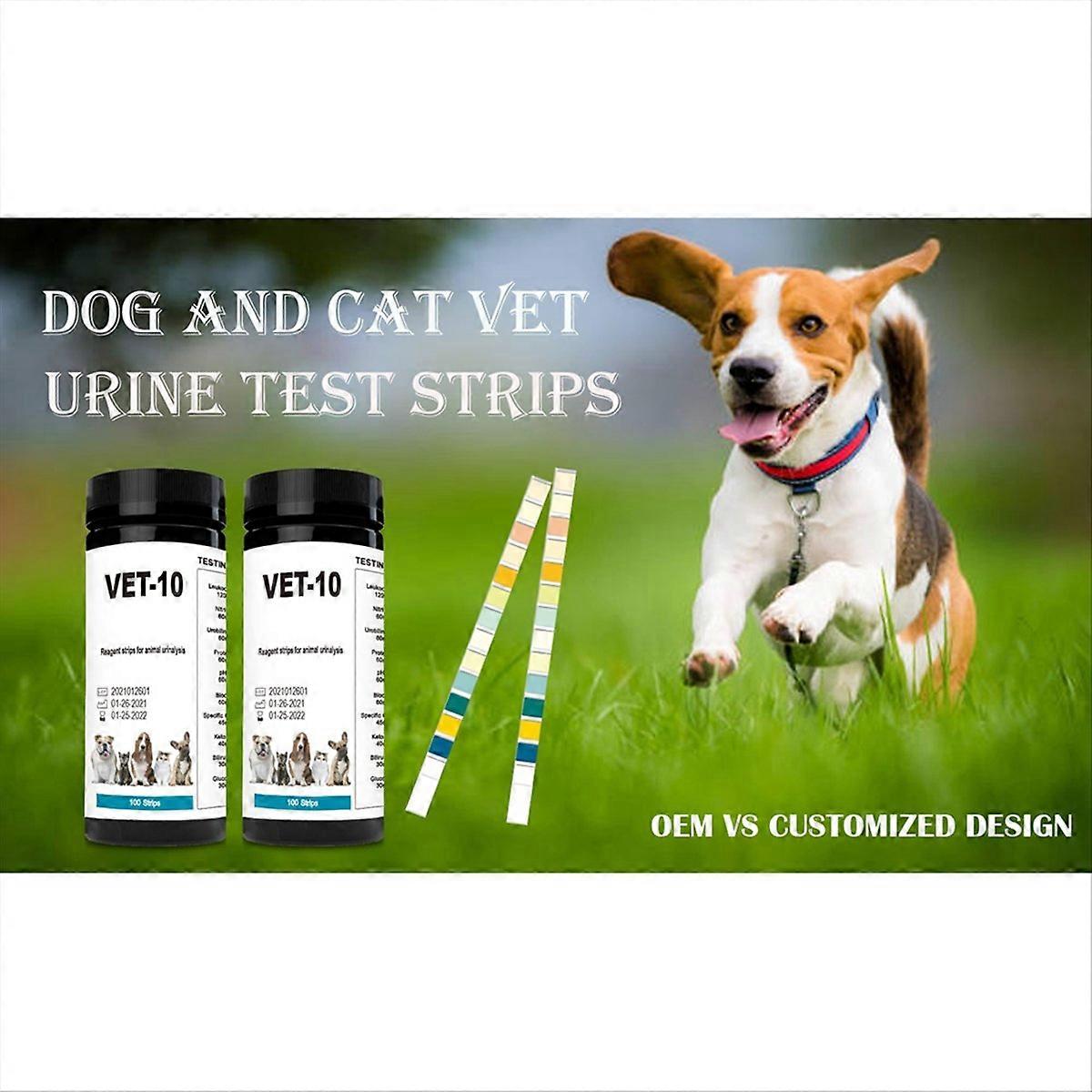 Pet Urine Testing Strips, 100 Urinalysis Parameter Tests for Dogs,Cats,Vets, Accurate Testing for Ve