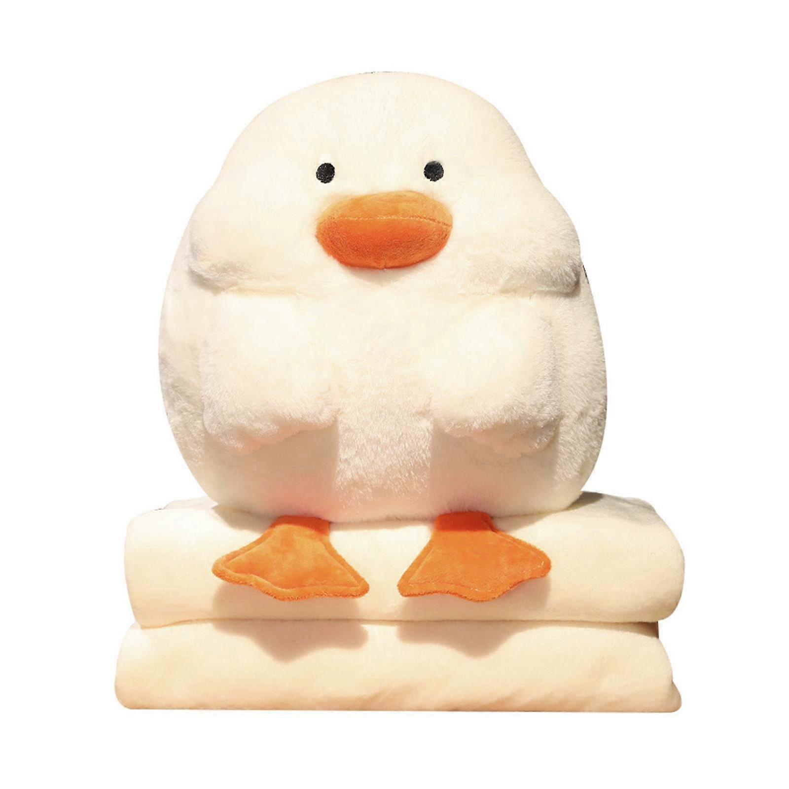 Duck Plush Pillow with Blanket Soft Plush Fabric For Kids Room Decor Cute Sleeping Pillow