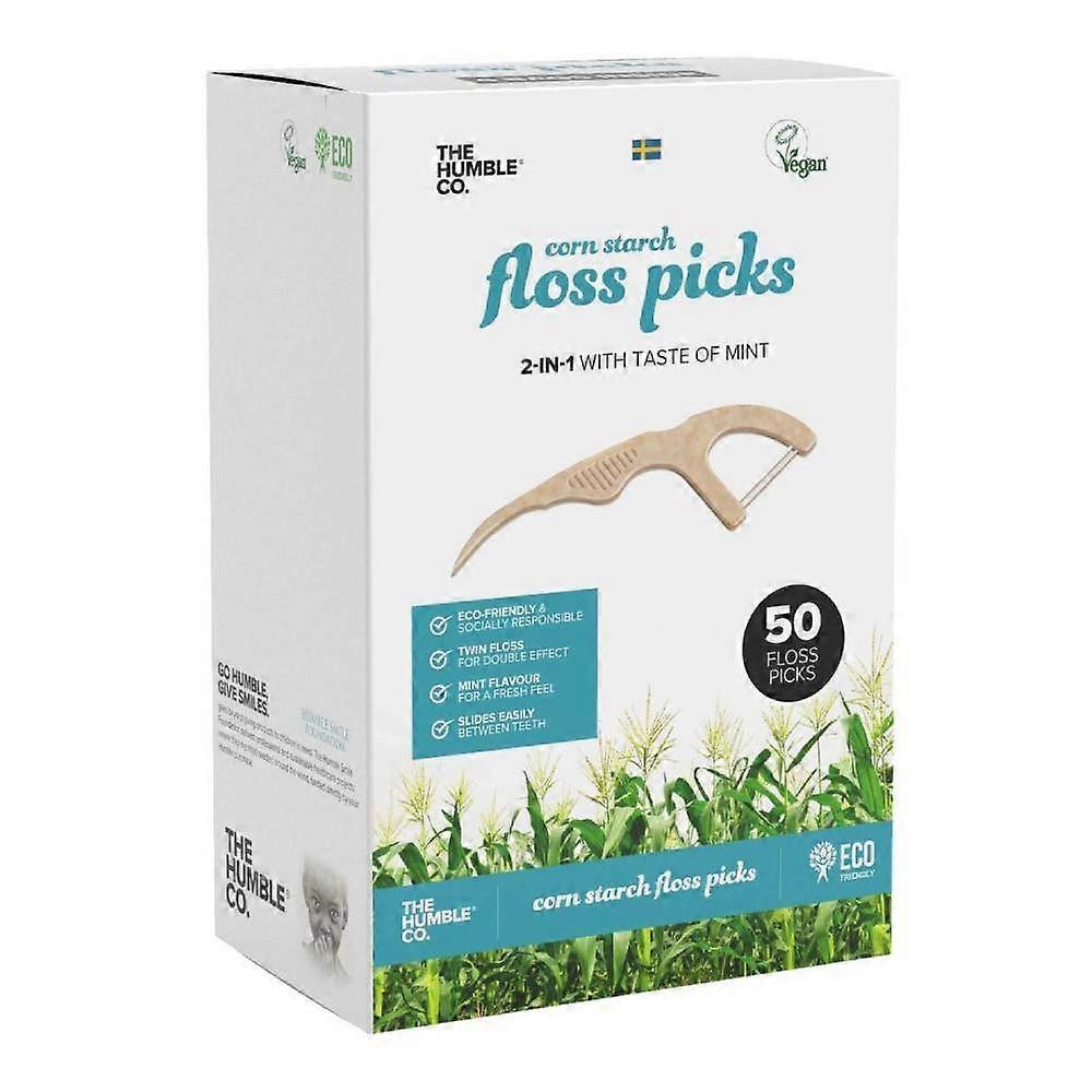 The Humble Co. Corn Starch Floss Picks, Mint, 50 Ea