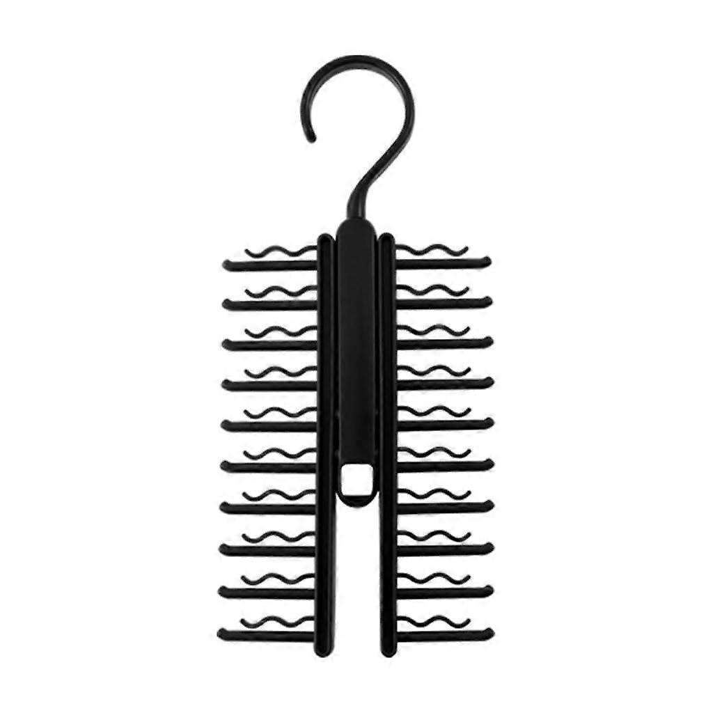 Tie Rack Organizer with 20 Slots Space Saving Hanger for Necktie Storage in Wardrobe Closet