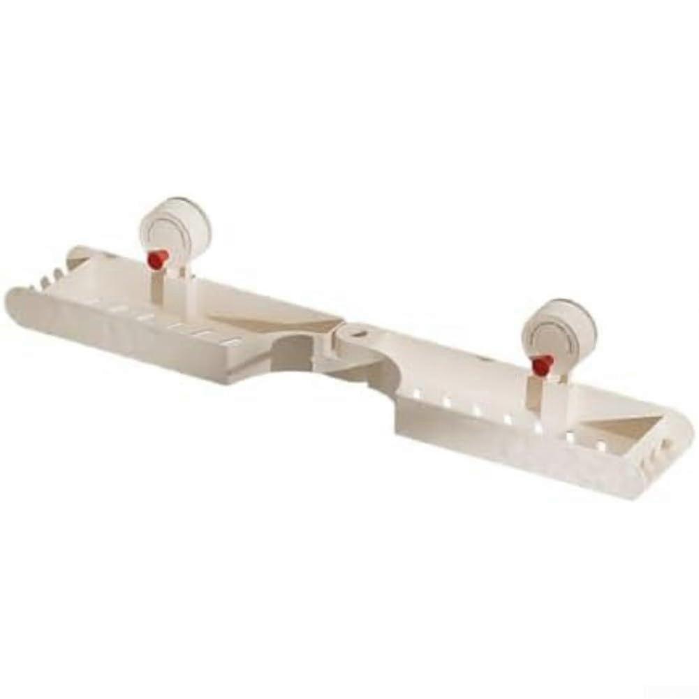 Space Efficient Bathroom Shelf Foldable Design Suction Cup Mounting Drainage System White Finish