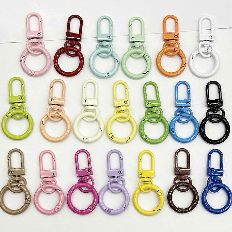 5/10pcs Keyring Lobster Clasp Spring Buckle With Buckle Colored Keychains For DIY Jewelry Making Key Ring Hooks Bags Buckle