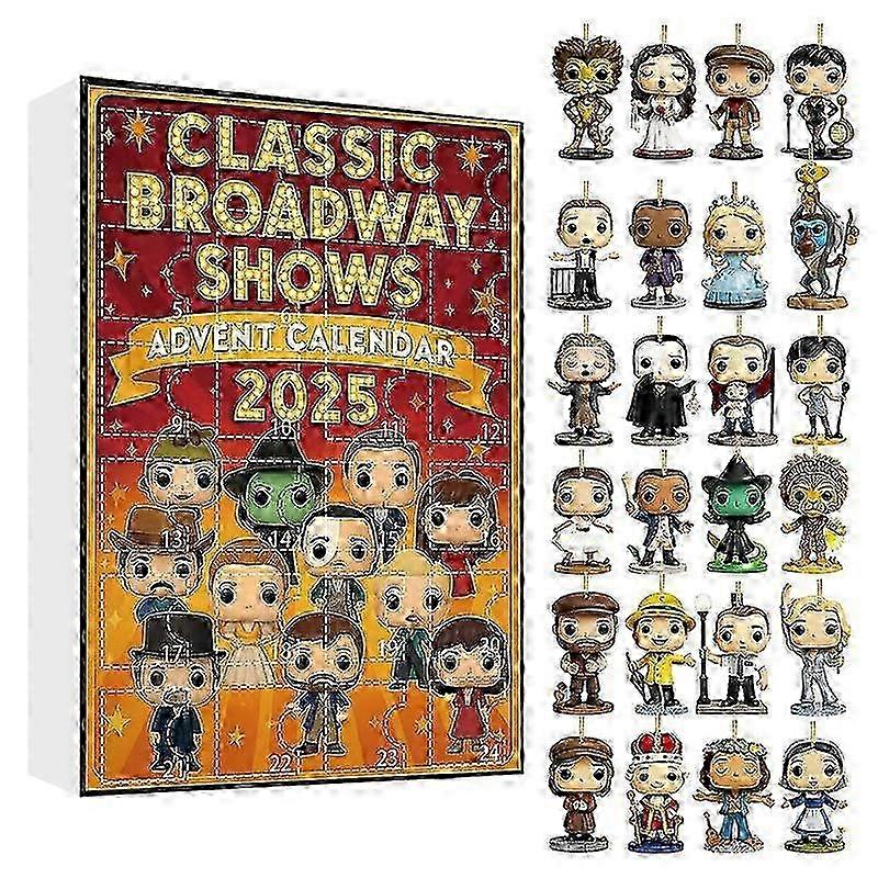 Classic Broadway Shows Advent Calendar, 24 Days Countdown Calendar With Iconic Musical Character Collectibles