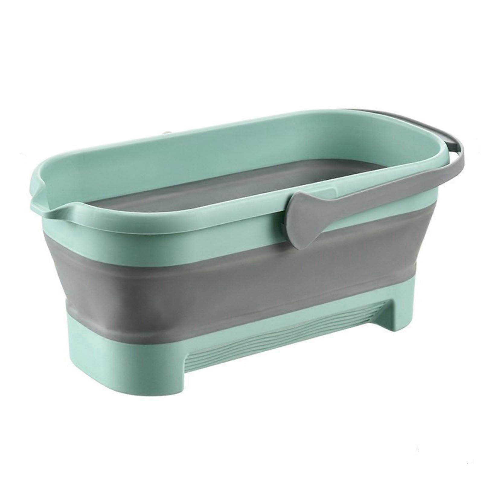 Collapsible Mop Bucket with Wide Reinforced Handle, 4.7 Gallon Cleaning and Washing Bin for Home, Car, Storage, Green
