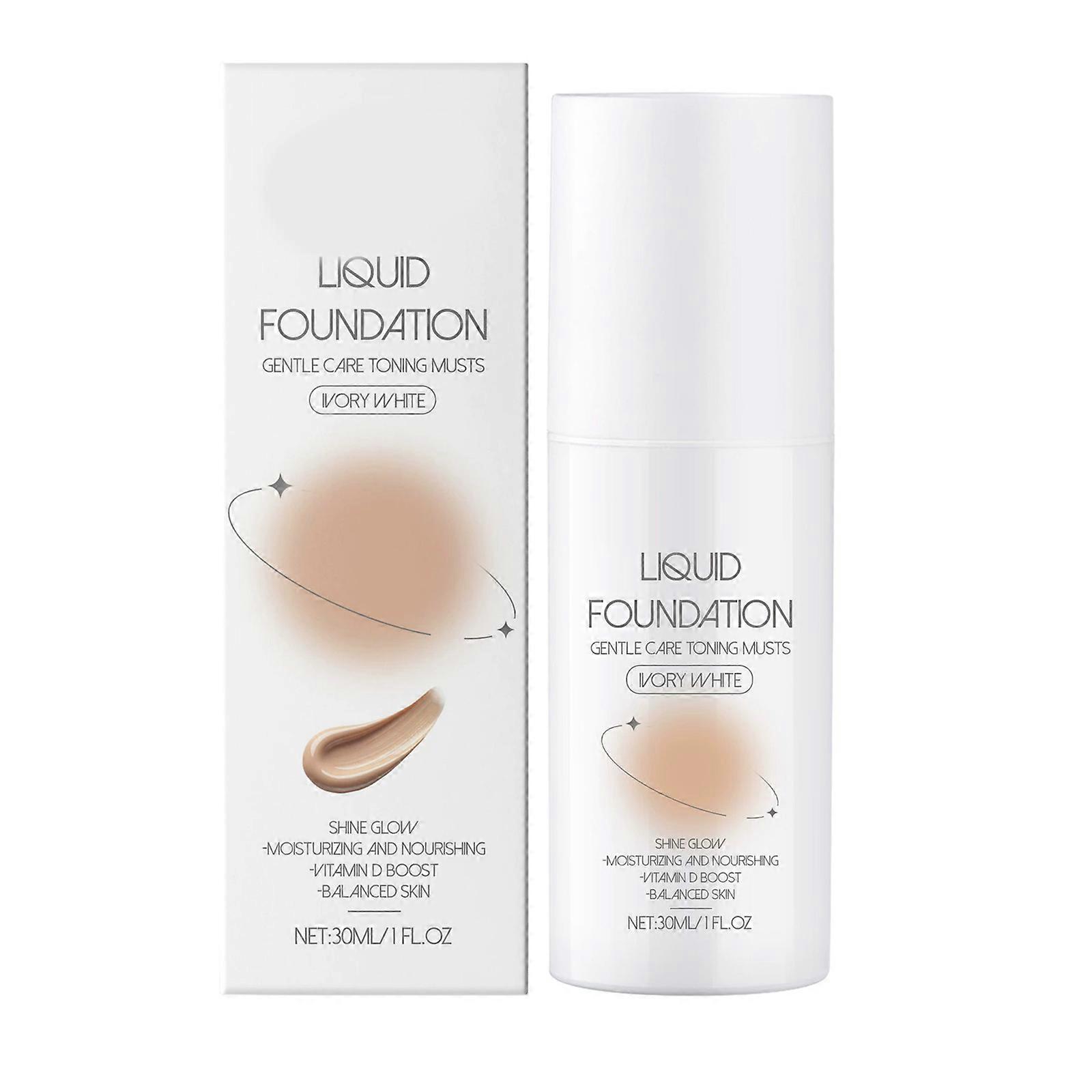 Compact Skin Enhancer Cosmetic Liquid Foundationss Moisture Crease Resistant Blend With Small Design for Daily Use  Ivory white