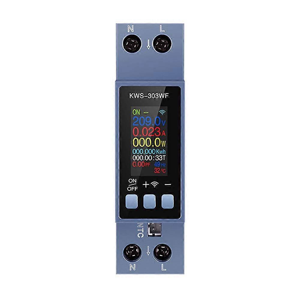 TUYA WIFI Energy Meter Din Rail Mount Digital Voltmeter Ammeter Wattmeter AC 100-290V KWh Power Meter Remote Control