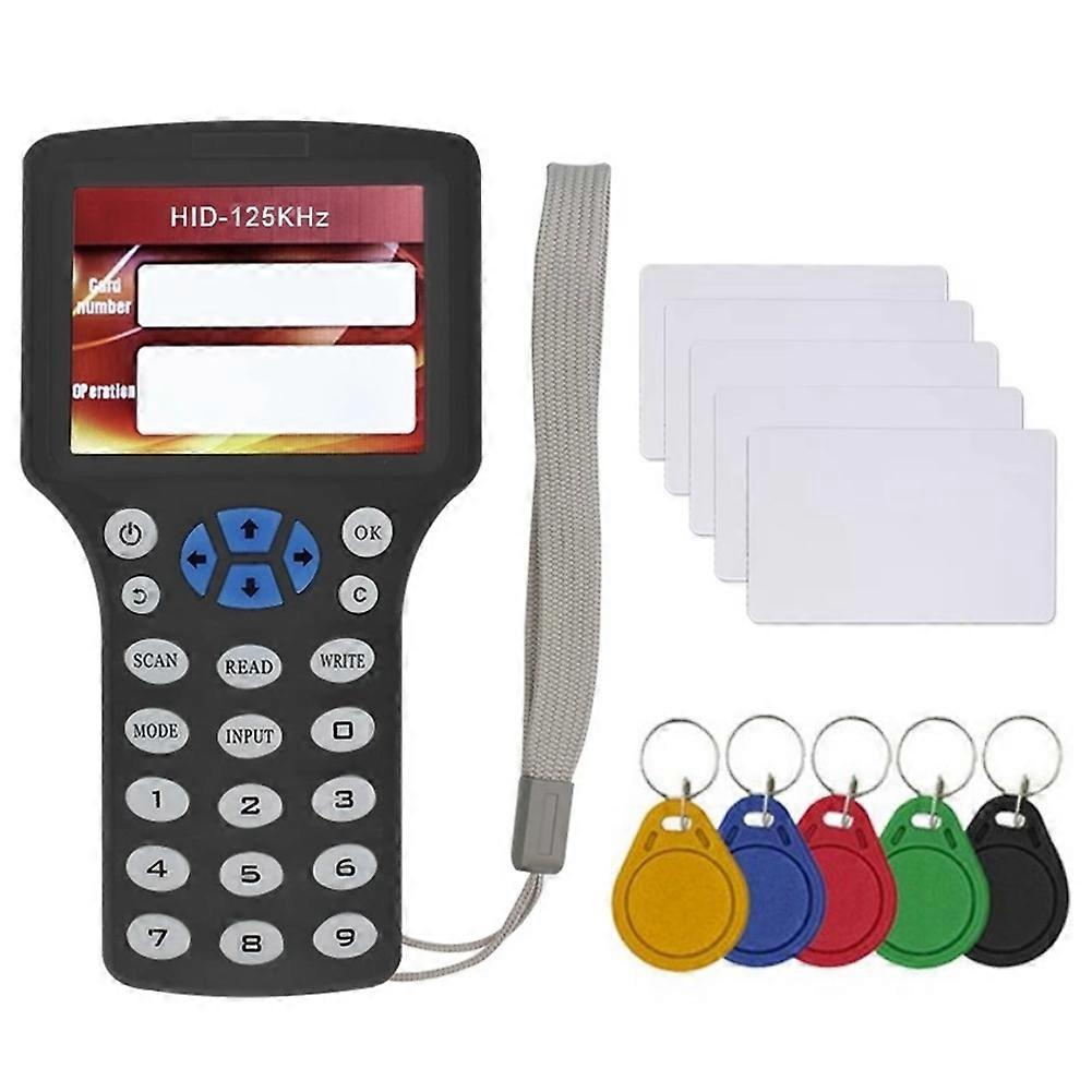 10 Frequency RFID Card Reader Writer Duplicator+5XUID Card/Keychain