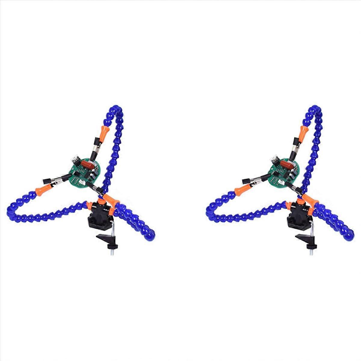 2X Bench Vise Work Bench Vise Welding Table with 3 Flexible Arms Soldering Iron Stand PCB Soldering 