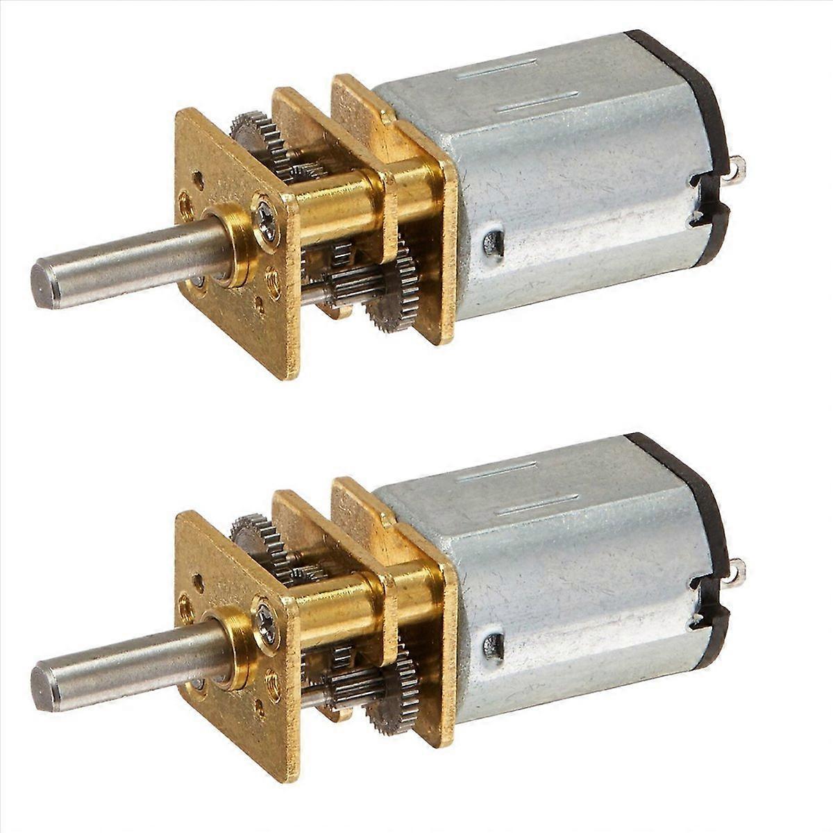 2X JA12-N20 Model DC 12V 100RPM Torque Mini Motor Silver+Gold