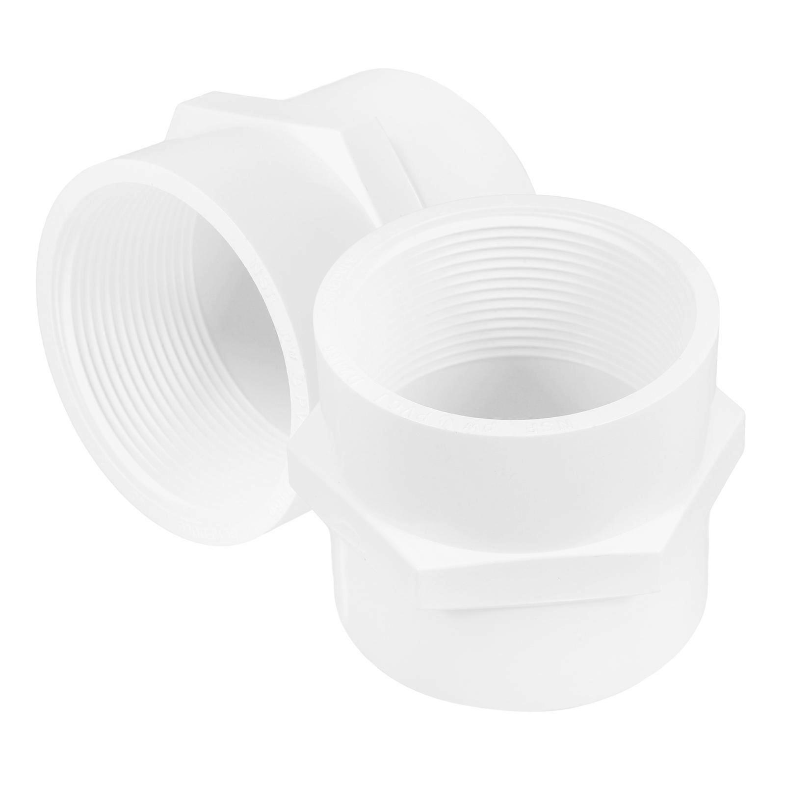 Pvc Slip Socket Pipe Fitting For Indoor Plumbing Diameter 60.3mm Threaded Connection 2Pack