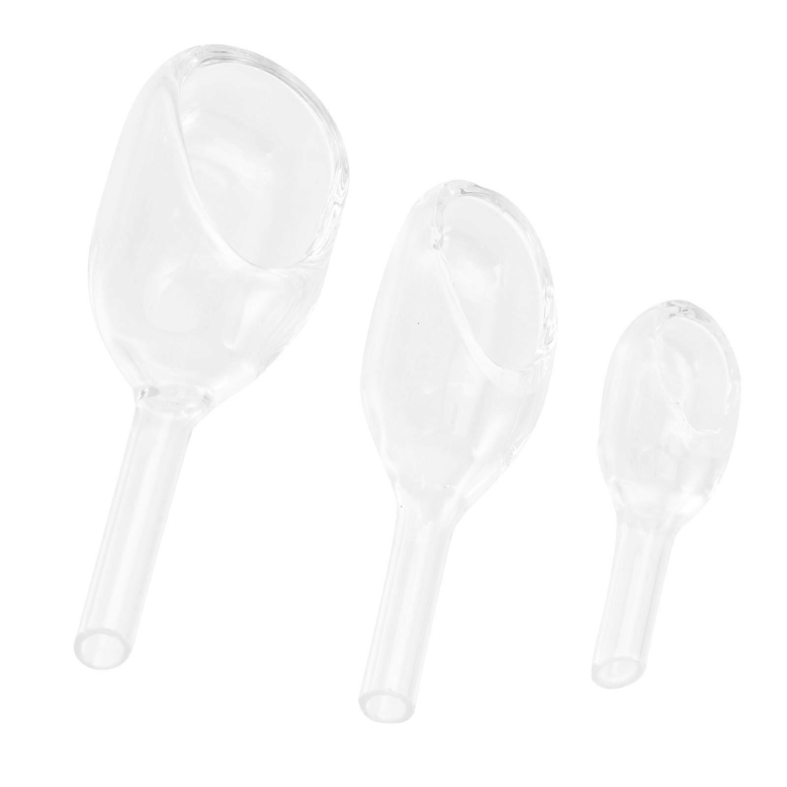 Experiment Glass Weighing Funnel for Lab Use 3Pcs Transparent Glass Boat