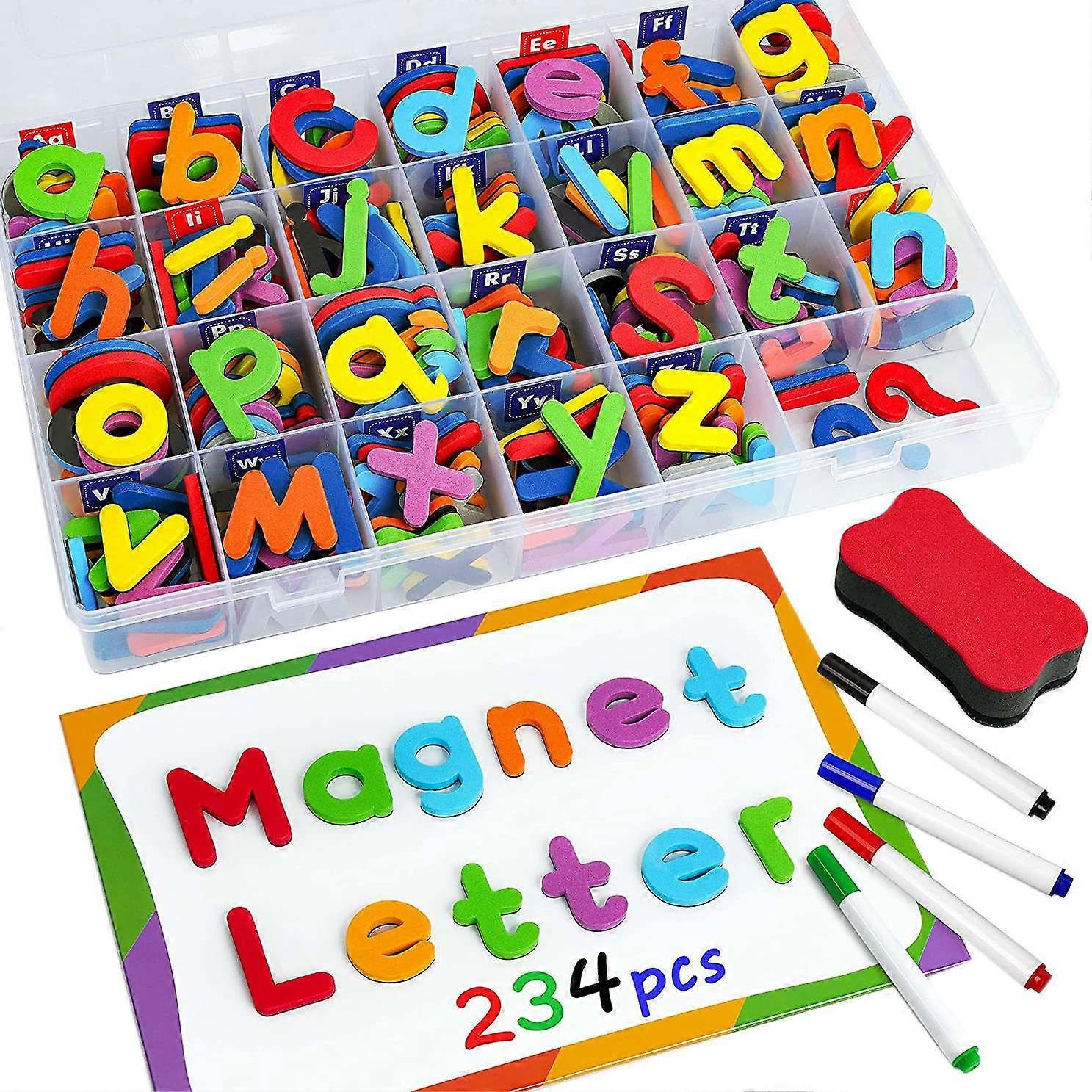 244x Magnetic Letters Numbers Set, Uppercase Foam Alphabet