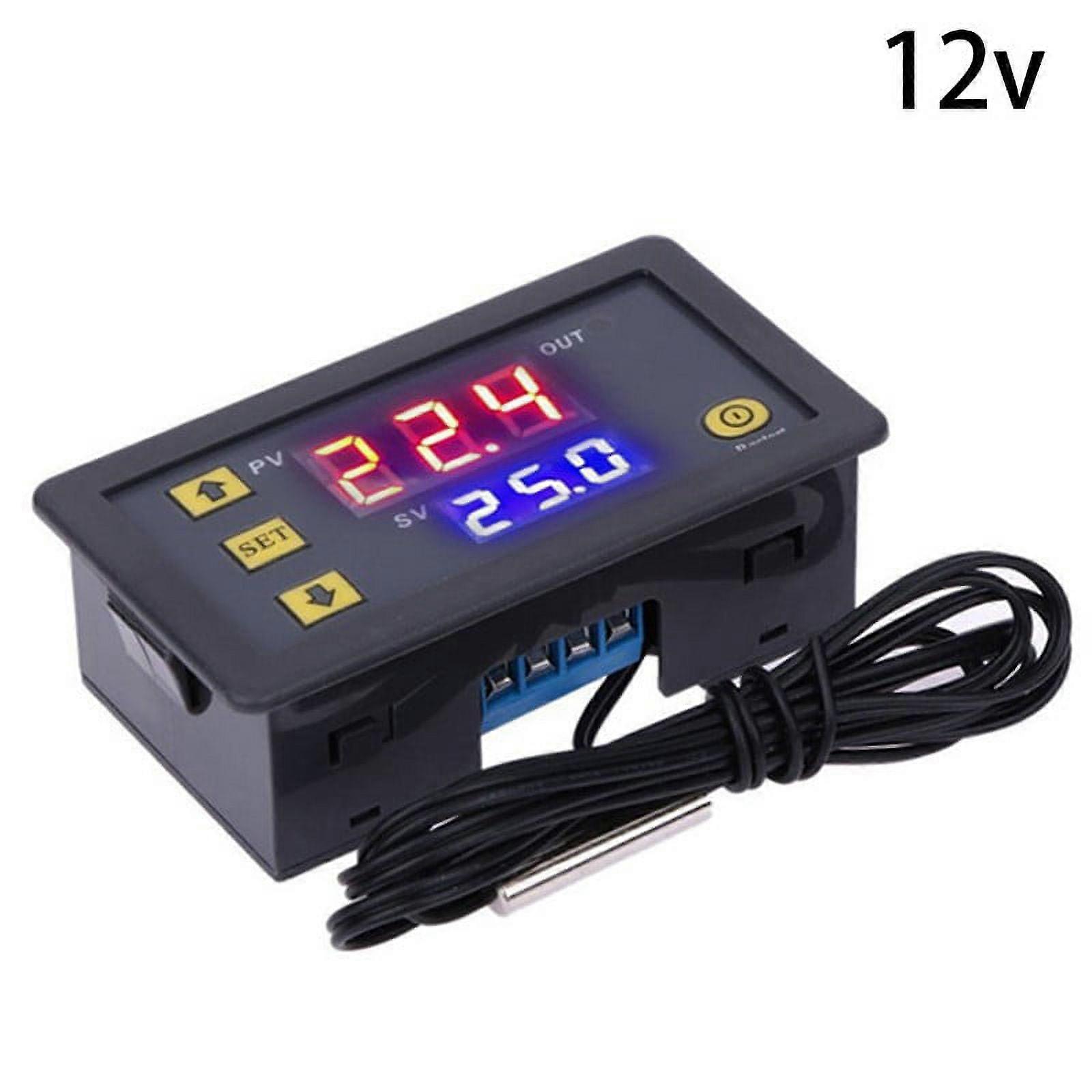 Digital Temperature Controller, W3230 AC 12V LED Digital Temperature Controller Thermostat Switch Sensor Meter