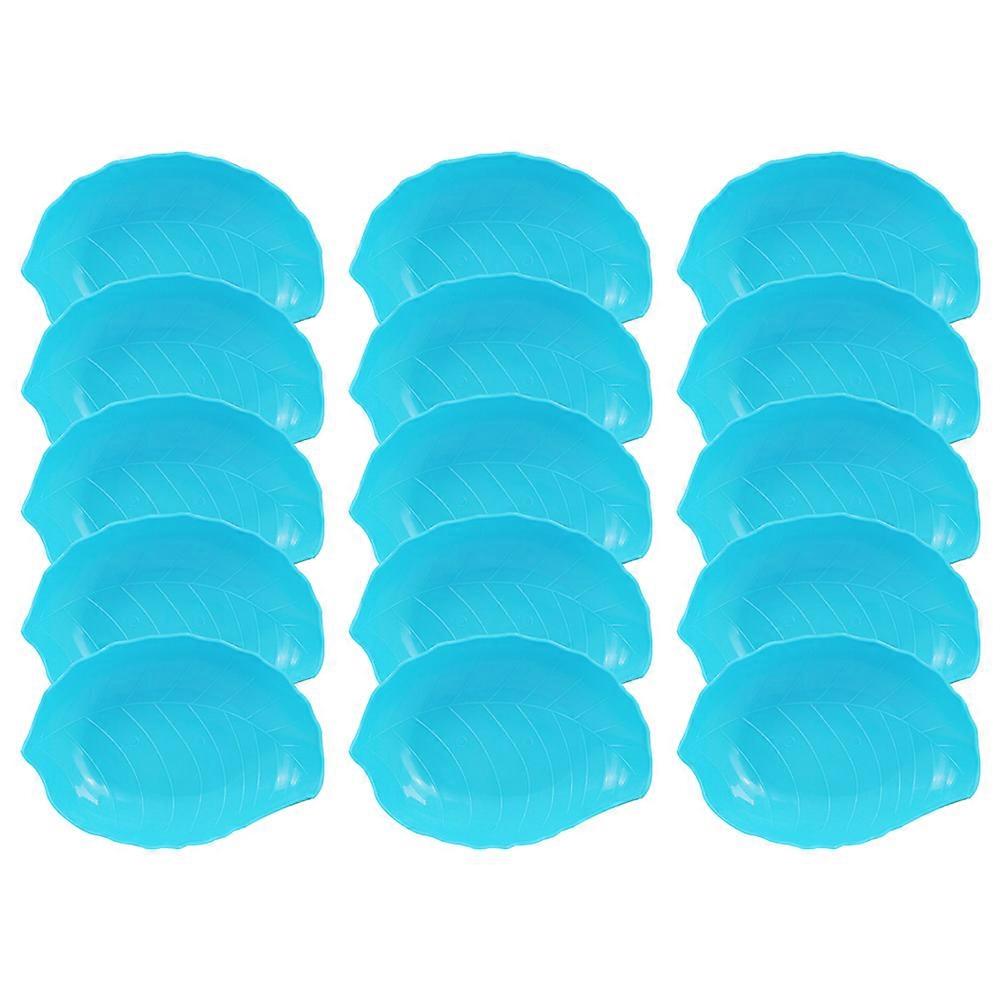 Snack Trays 30 Pcs Leaf Shaped Serving Plates For Events Like Conferences And Home Use 20X15CM Blue Ideal For Snacks And Candies