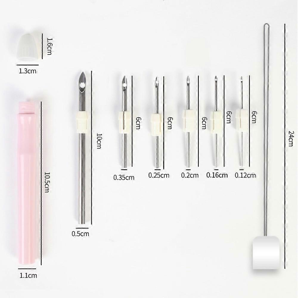 Adjcomtable Punch Needle Kit - 6 Interchangeable Rug Needle Tubes with Storage Case | Complete Punching Tool Set for Rug Hooking