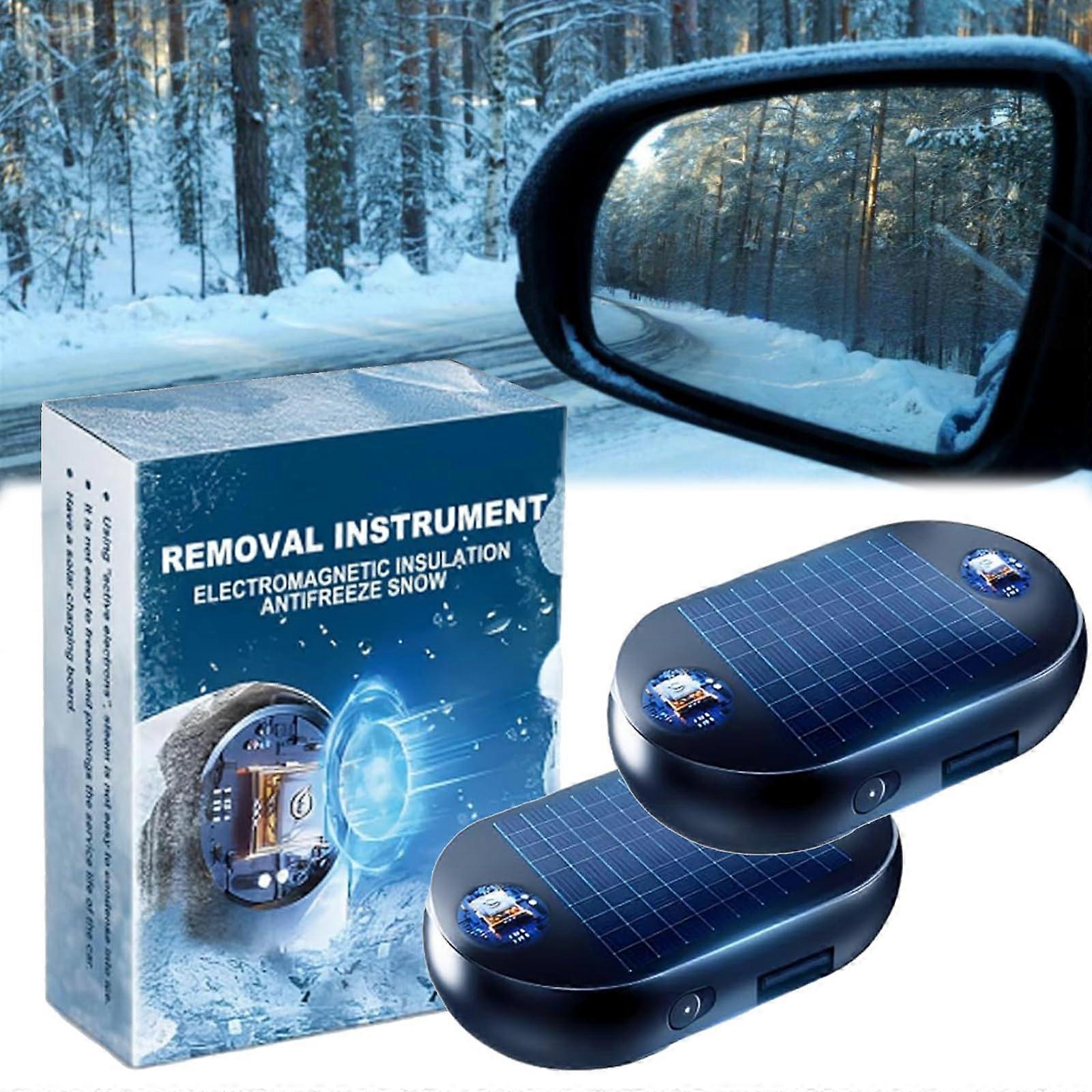 2PCS Electromagnetic Snow Removal Device for Cars, Rapid Ice Removal and AntiFreeze Windshield Deicer