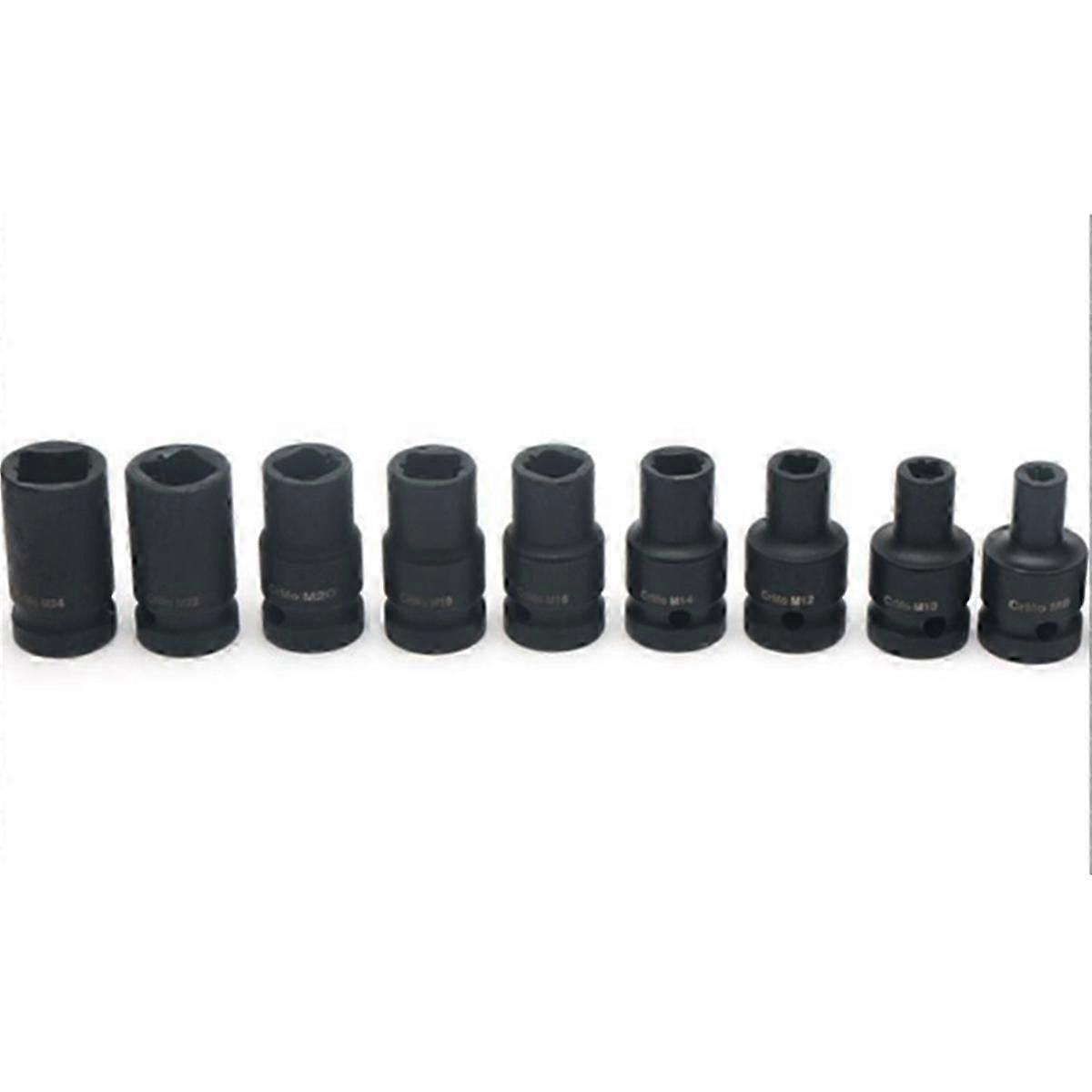 9 Pcs Tap Sockets Molybdenum Steel 1/2 Inch Drive Socket