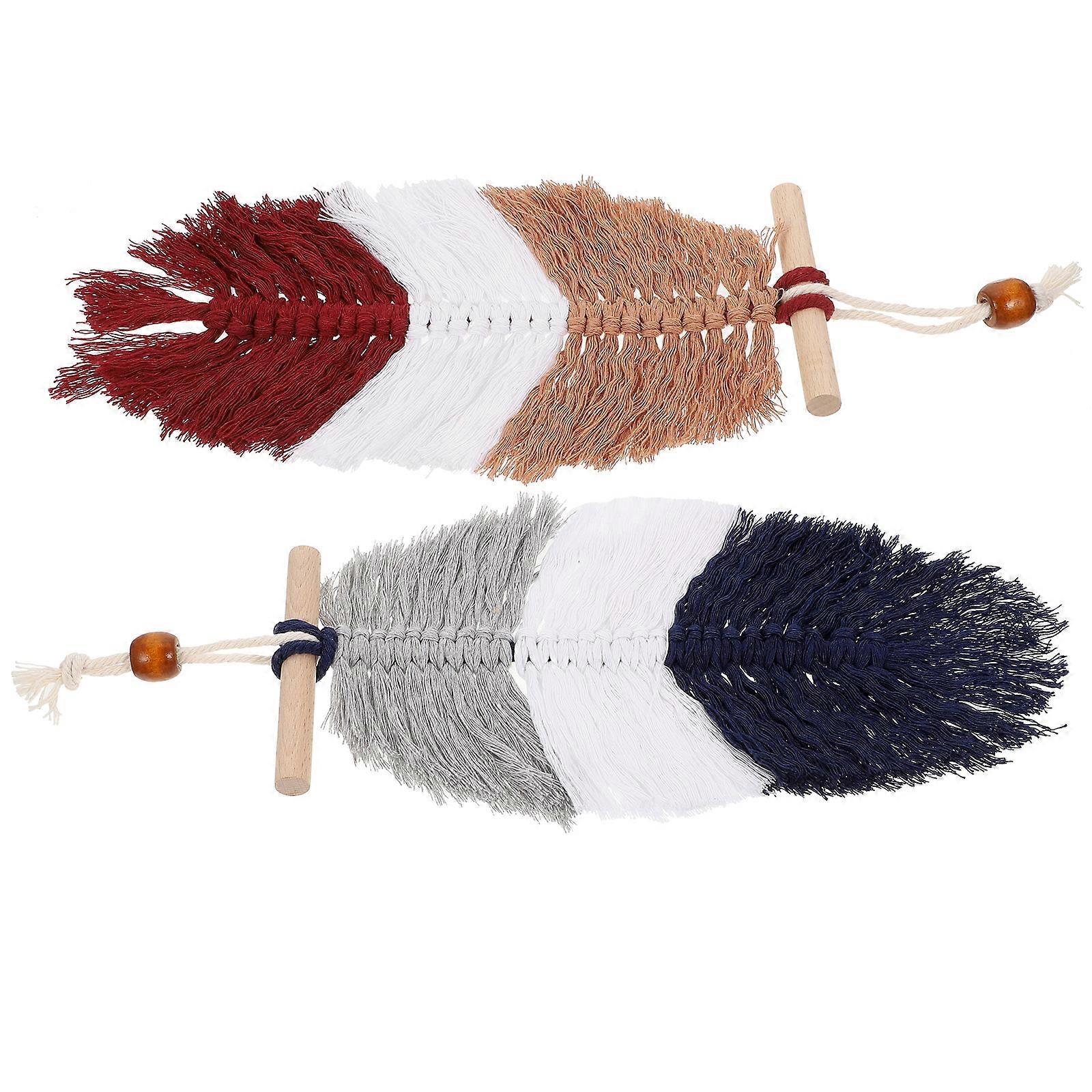 Bohemian Cotton Rope Macrame Wall Hanging Leaf Tapestry 10Pcs Set